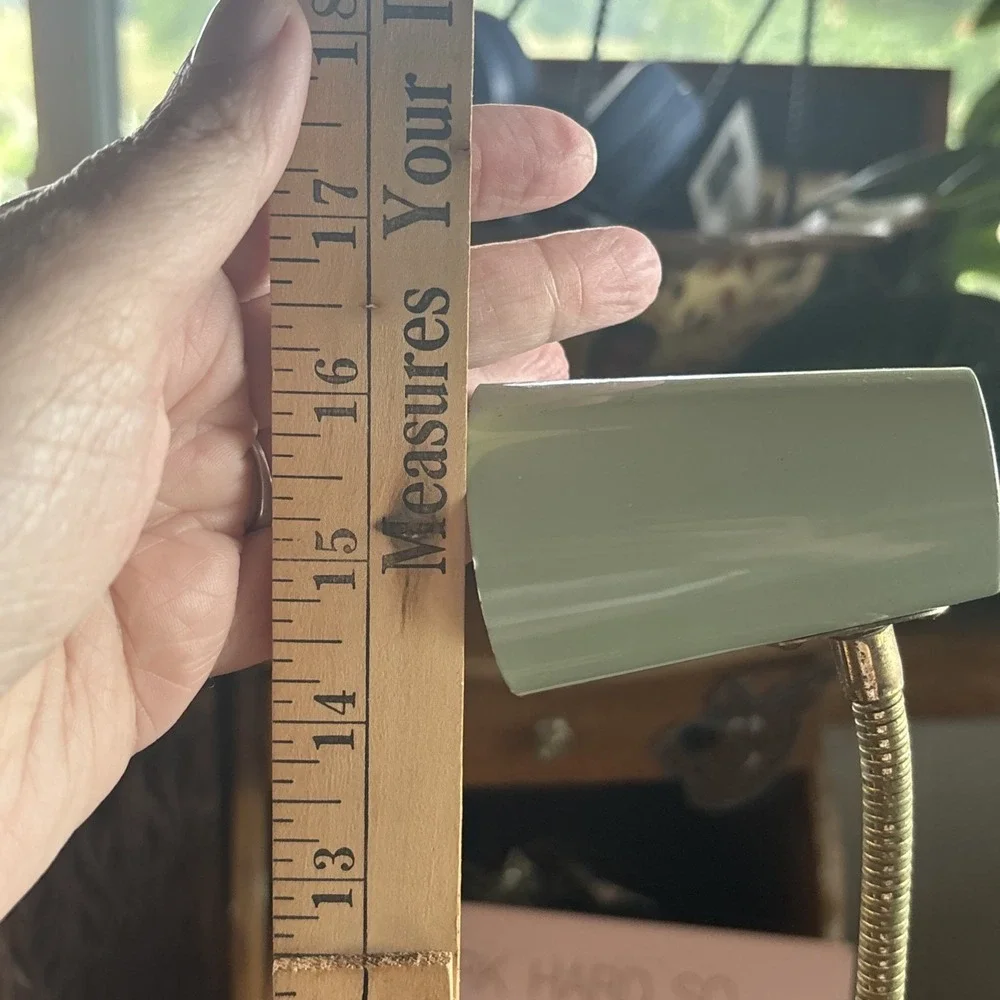Vtg 1960s Green Metal Desk‎ Lamp Adjustable Flexible Gooseneck Japan MCM